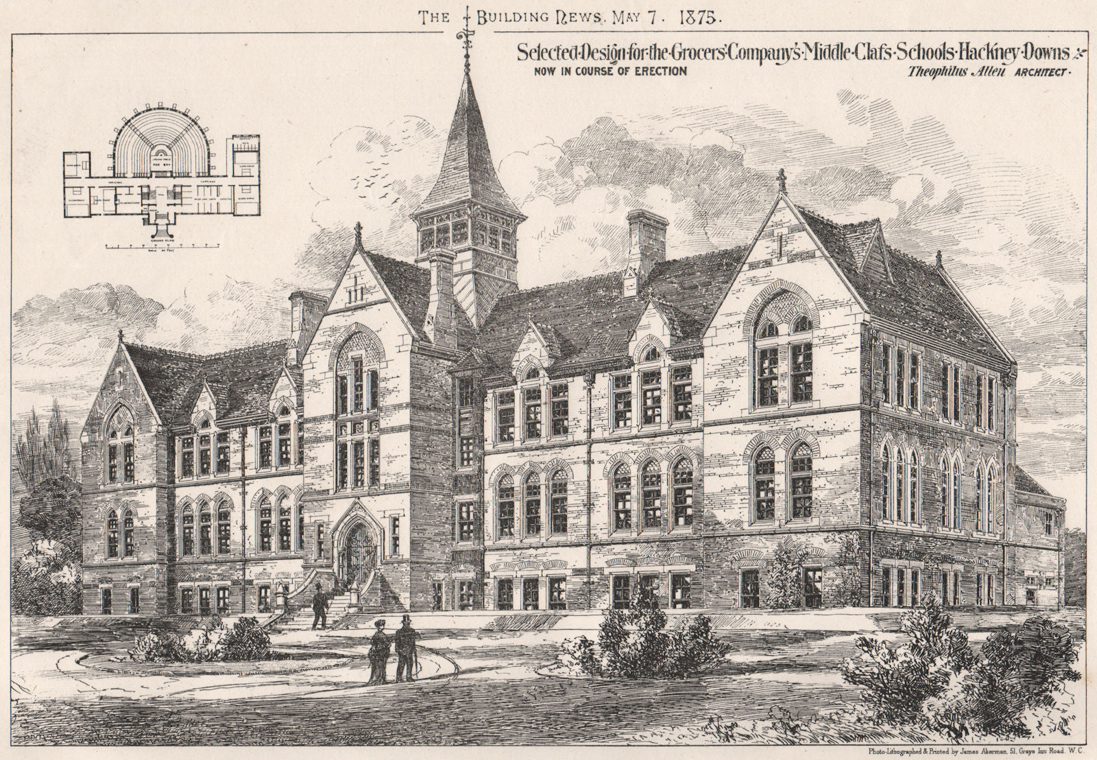 Grocers Company's middle class schools, Hackney Downs. Theophilus Allen 1875